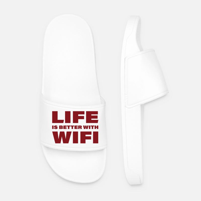 LIFE IS BETTER WITH WIFI - Männer Badelatschen - Weiß