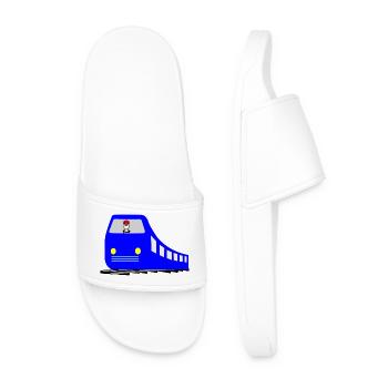 Train or metro on the rails with driver - Men’s Pool Sliders - white - Front