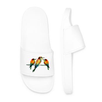 Geometric Kingfisher Trio - Men’s Pool Sliders - white - Front