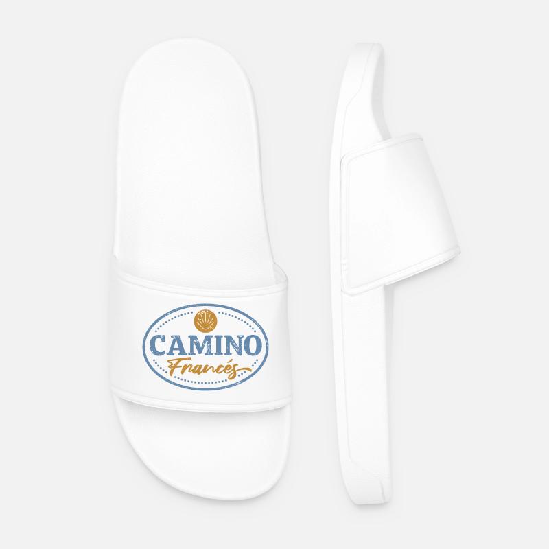 Camino Francés Pilger-Stempel | Jakobsweg - Männer Badelatschen - Weiß