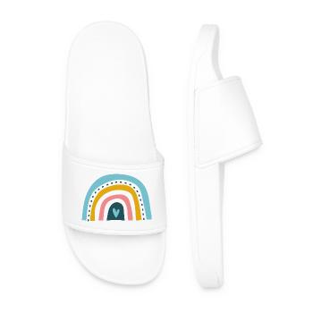 Arc-en-ciel avec cœur - Claquettes Homme - blanc - Devant