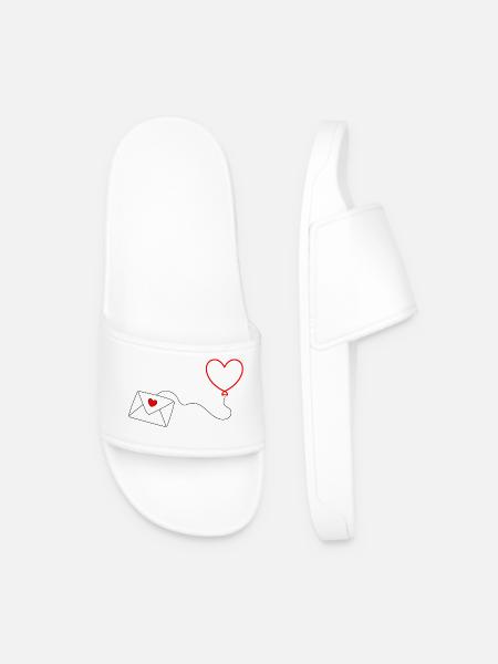Saint-Valentin, Saint-Valentin, Saint-Valentin - Claquettes Homme - blanc