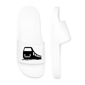 Train logo - Men’s Pool Sliders - white - Front