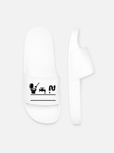 Clogged toilet, leaking faucet - Men’s Pool Sliders - white