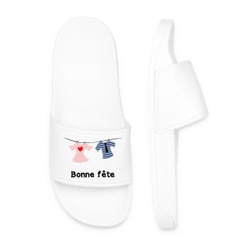 BONNE FÊTE. FÊTE DES MÈRES. FÊTE DES PÈRES. FÊTE - Claquettes Homme - blanc - Devant