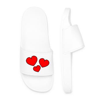 HEART. HEARTS. SAINT VALENTINE. LOVE. LOVE. CHRISTMAS - Men’s Pool Sliders - white - Front