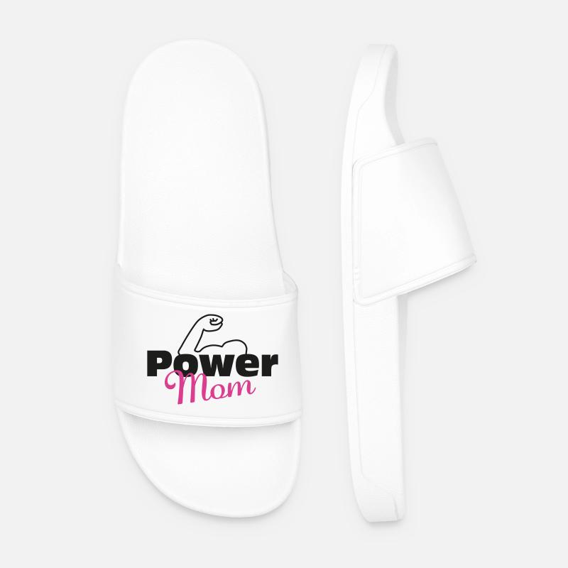 Power Mom schwarz-pink - Männer Badelatschen - Weiß