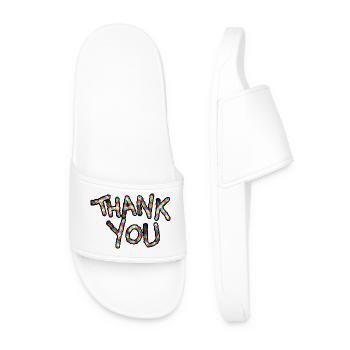 Merci couleurs néon Merci police - Claquettes Homme - blanc - Devant