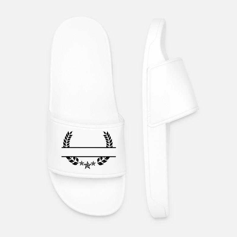 Laurel wreath under three stars - Men’s Pool Sliders - white