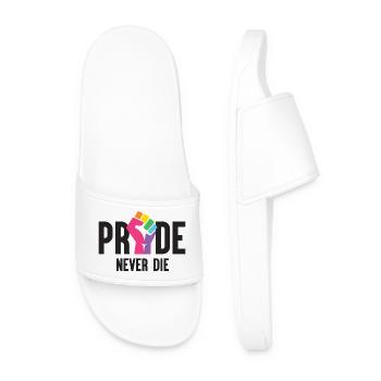 Pride Month LGBT - Pride Never Die - Männer Badelatschen - Weiß - Vorne
