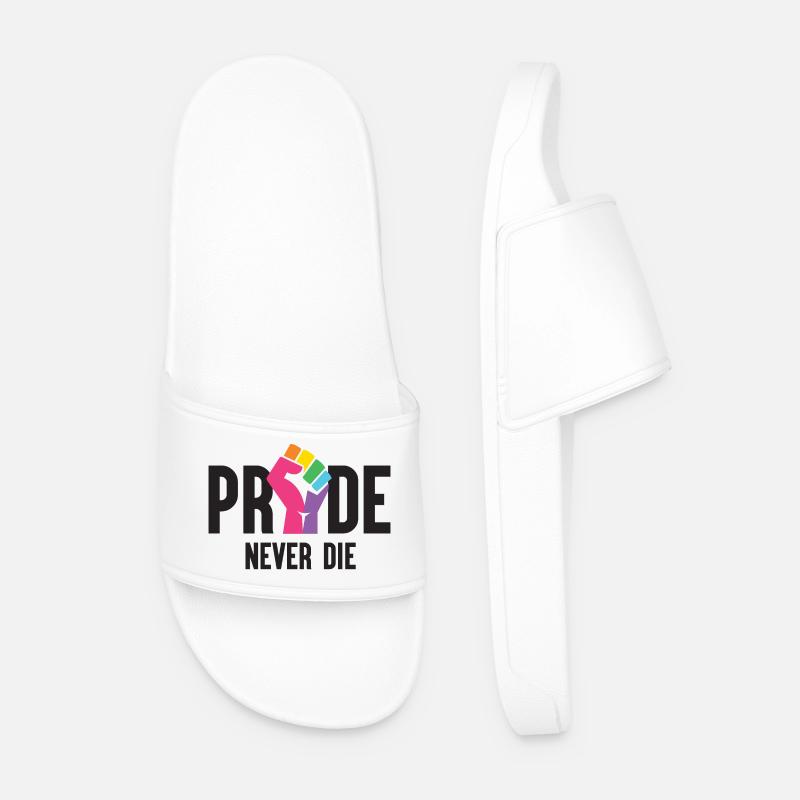 Pride Month LGBT - Pride Never Die - Männer Badelatschen - Weiß