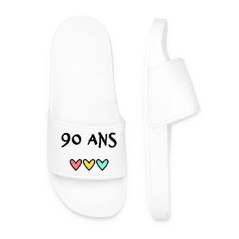 90. 90 ANS. 90e ANNIVERSAIRE. ANNIVERSAIRE 90 ANS. - Claquettes Homme - blanc - Devant
