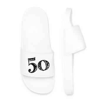 50. 50 JAHRE. 50-JÄHRIGES JUBILÄUM. 50-JÄHRIGES JUBILÄUM. - Männer Badelatschen - Weiß - Vorne
