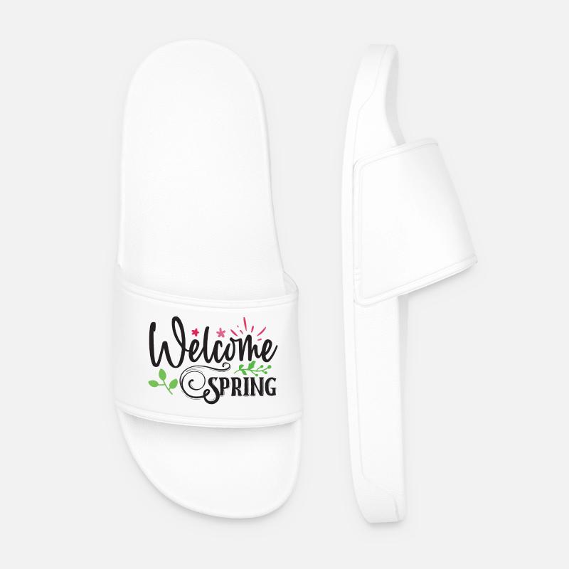 Willkommen Frühling - Männer Badelatschen - Weiß