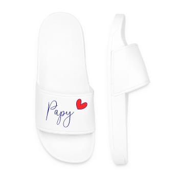 GRANDPA. DAD. FATHER'S DAY. HAPPY FATHER'S DAY - Men’s Pool Sliders - white - Front