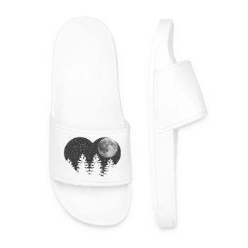 Moonlit Forest Night Scene Design - Men’s Pool Sliders - white - Front