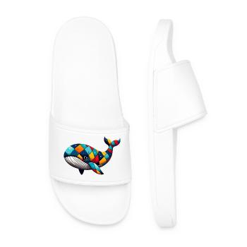 Harlequin whale - Men’s Pool Sliders - white - Front