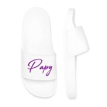PAPY. PAPA. FÊTE DES PÈRES. BONNE FÊTE PAPA - Claquettes Homme - blanc - Devant