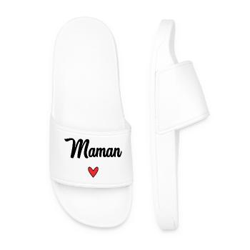 HAPPY BIRTHDAY. HEART. HAPPY MOTHER'S DAY. MOM - Men’s Pool Sliders - white - Front