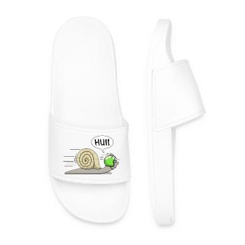 Racing snail - now also in green - Men’s Pool Sliders - white - Front