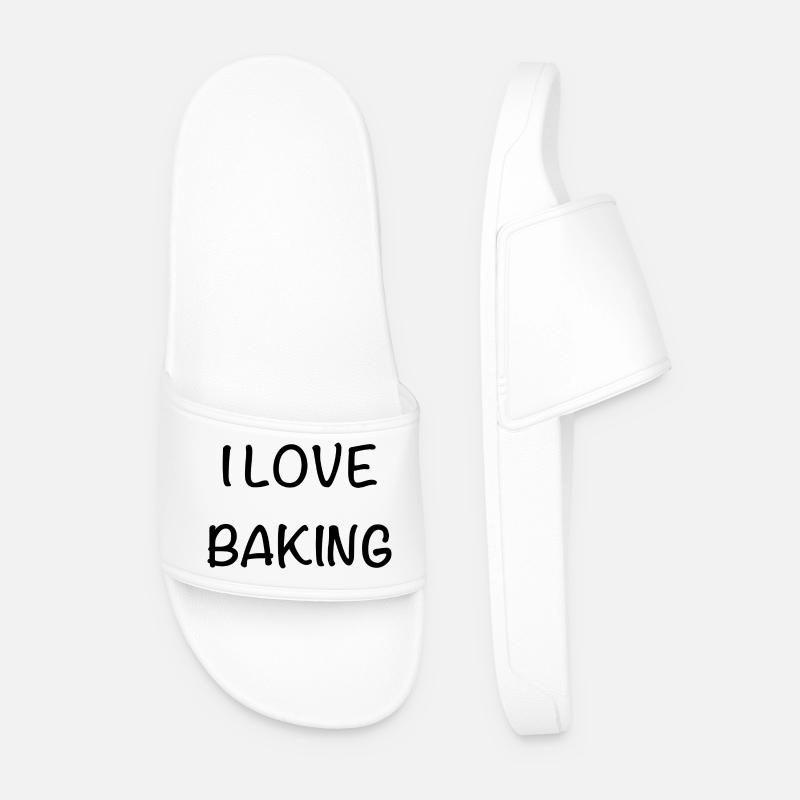 I love baking - Männer Badelatschen - Weiß