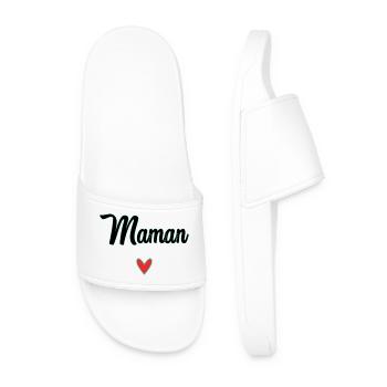MOM. MOTHER'S DAY. HEART. FEAST. HAPPY BIRTHDAY - Men’s Pool Sliders - white - Front