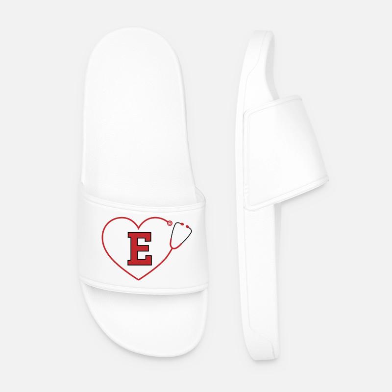 Letter e stethoscope - Men’s Pool Sliders - white