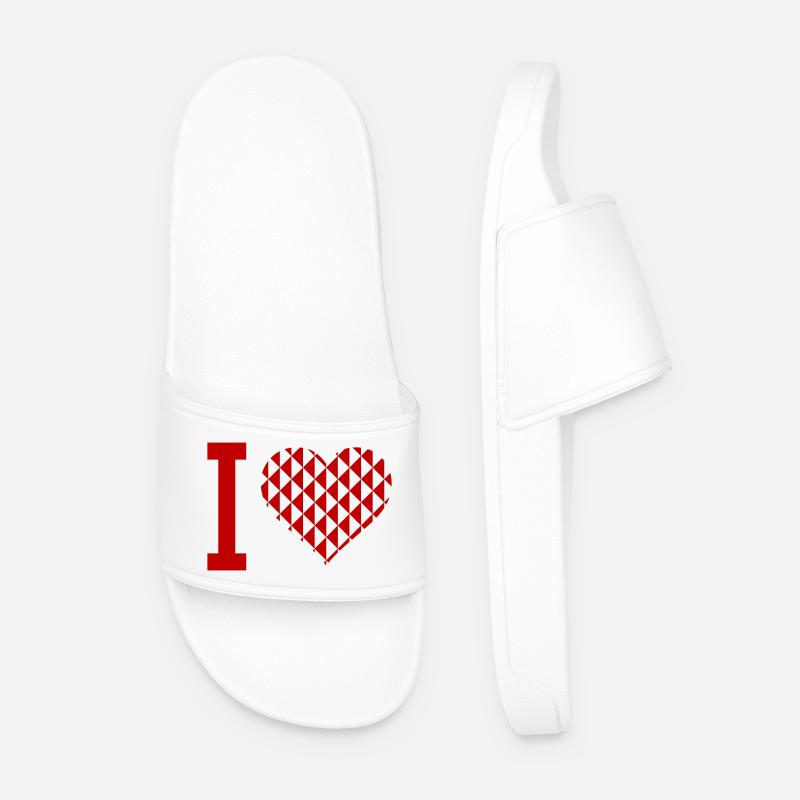 i heart - Männer Badelatschen - Weiß