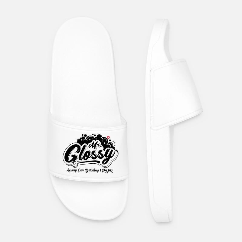 Mr.Glossy with black - Männer Badelatschen - Weiß
