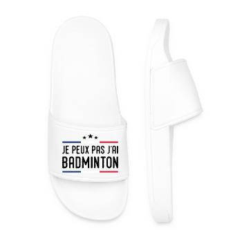 I Can't I Badminton Bad Badminton Player - Männer Badelatschen - Weiß - Vorne
