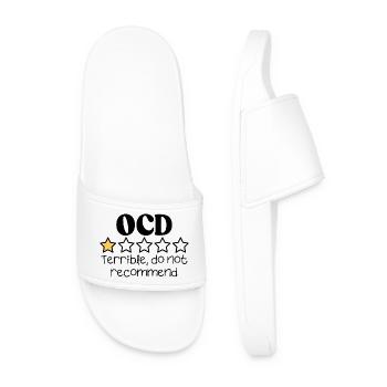 OCD Life Funny Relatable quote - Men’s Pool Sliders - white - Front