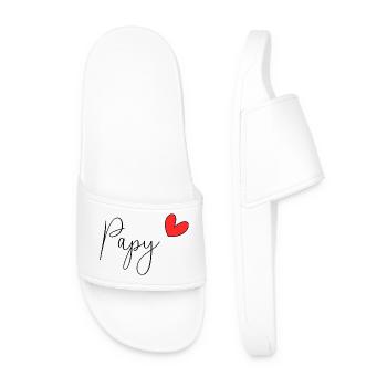 PAPY. FÊTE DES PÈRES. BONNE FÊTE PAPY. JE T'AIME. - Claquettes Homme - blanc - Devant