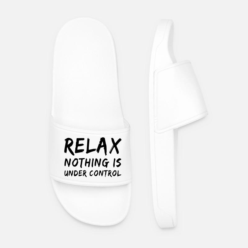 relax, nothing is under control - Men’s Pool Sliders - white