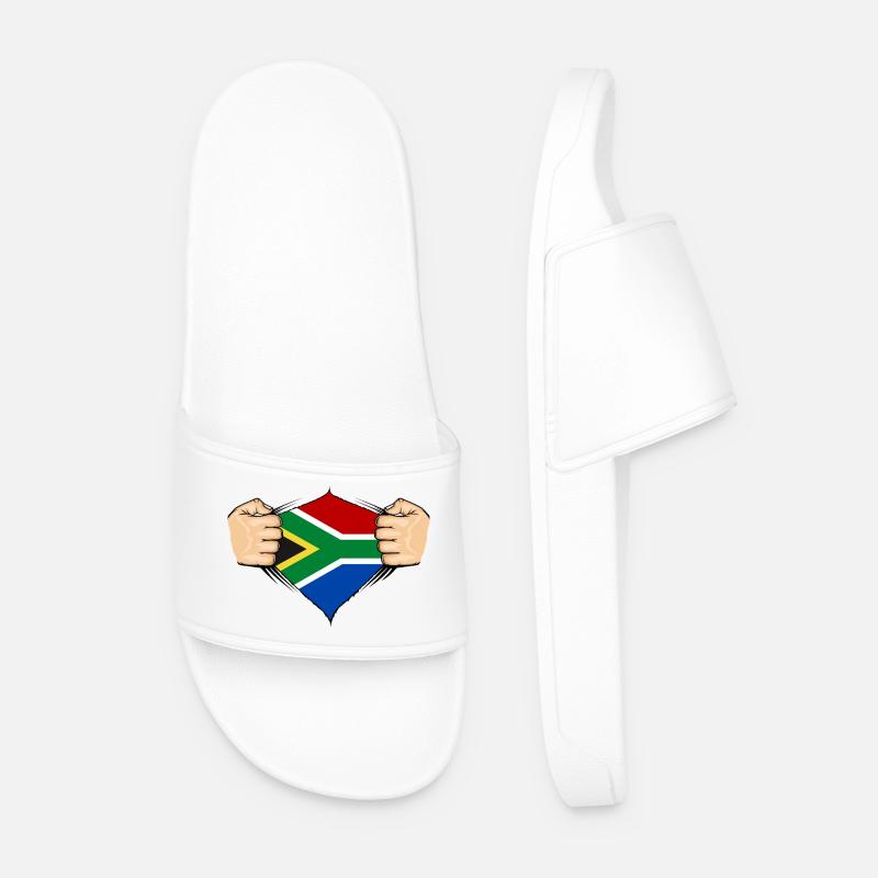 Südafrika Flagge Design - Männer Badelatschen - Weiß