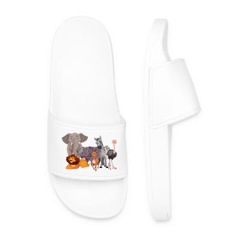 Animaux de safari - Claquettes Homme - blanc - Devant
