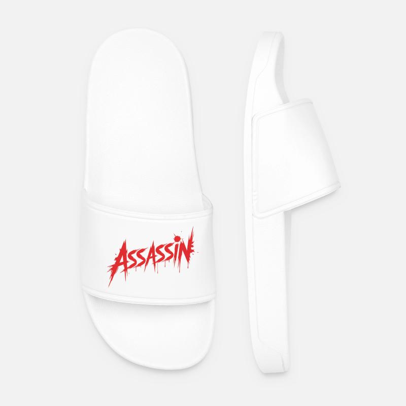 Assassin - Killer Blood Design - Men’s Pool Sliders - white