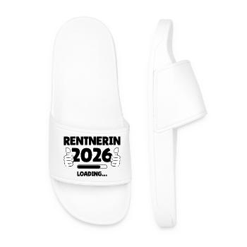 Rentnerin 2026 Ladebalken Design - Männer Badelatschen - Weiß - Vorne