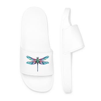 Dragonfly - Cooles Low-Poly-Logo - Männer Badelatschen - Weiß - Vorne