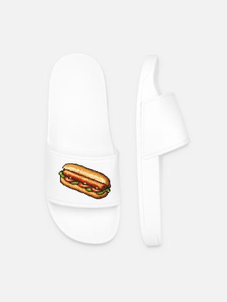 Retro Pixel Hotdog - Männer Badelatschen - Weiß
