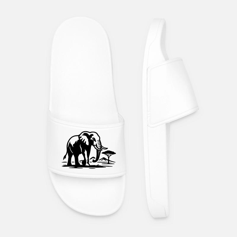 Elefant Silhouette Savanne - Männer Badelatschen - Weiß