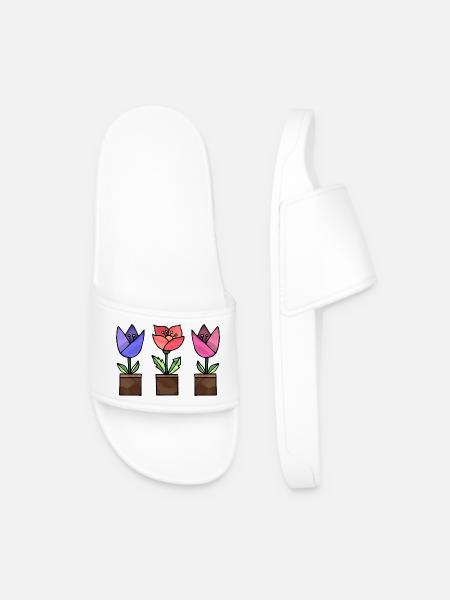 Blumen - Männer Badelatschen - Weiß