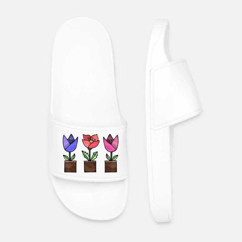 Blumen - Männer Badelatschen - Weiß