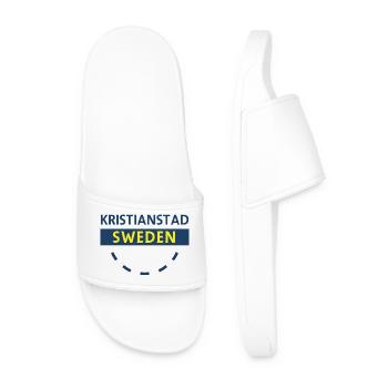 Kristianstad Sweden City Sign - Men’s Pool Sliders - white - Front