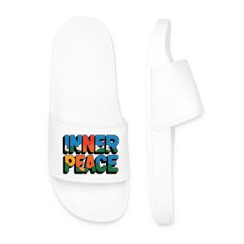 Inner Peace Regenbogen-Buchstaben - Männer Badelatschen - Weiß - Vorne