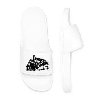 steam locomotive - Men’s Pool Sliders - white - Front