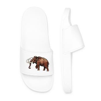 Woolly Mammoth Vintage Illustration - Men’s Pool Sliders - white - Front