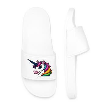 Strahlendes Regenbogen-Einhorn - Männer Badelatschen - Weiß - Vorne
