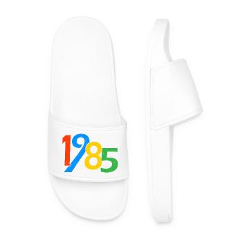 40. Geburtstag Jahrgang 1985 40 Jahre Geschenke - Männer Badelatschen - Weiß - Vorne