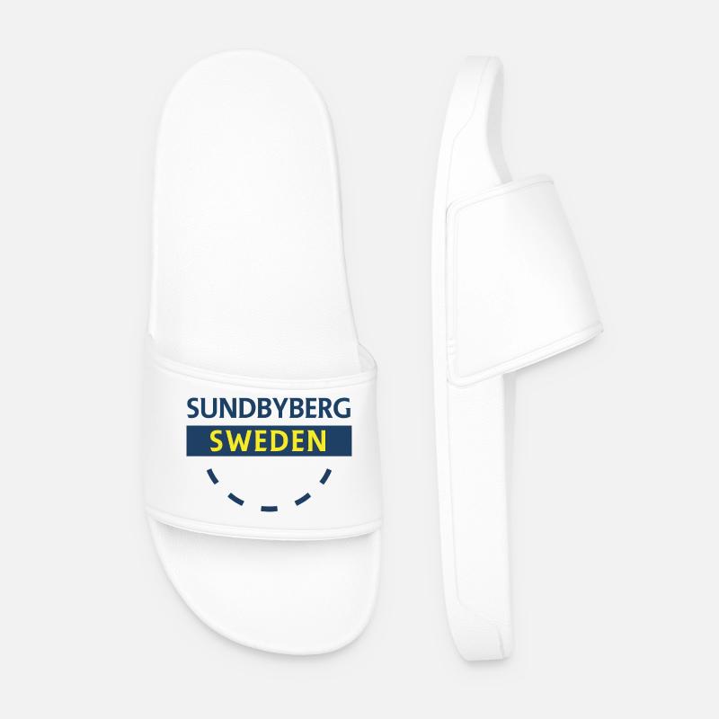Sundbyberg Schweden Retro Uhrenmuster - Männer Badelatschen - Weiß