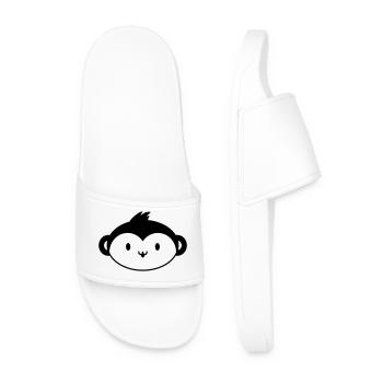 Monkey Queen – Crown Jungle Animal Motif Funny - Men’s Pool Sliders - white - Front